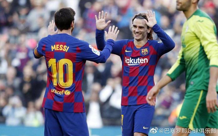 梅西带领巴塞罗那豪取西甲联赛胜利